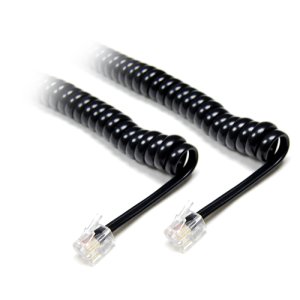 CURLY HANDSET CORD BLACK