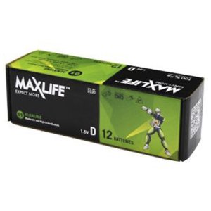 BATTERY D ALKALINE (PER BATTERY) BATD-A12 MAXLIFE
