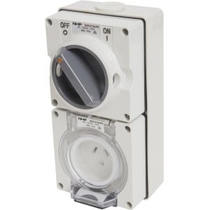 SW/SOCKET 3 PIN 10A 250VAC ROUND EARTH GREY