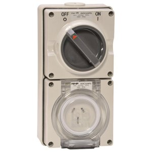SW/SOCKET 3 PIN 20A 250VAC GREY
