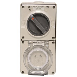 SW/SOCKET 3 PIN 15A 250VAC GREY