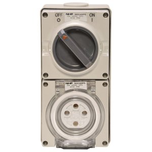 SW/SOCKET 4 PIN 20A 500VAC GREY