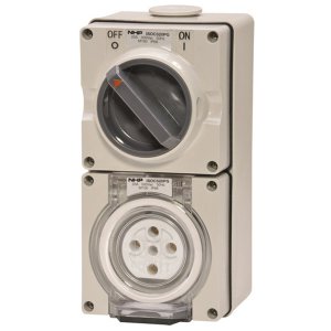 SW/SOCKET 5 PIN 20A 500VAC GREY