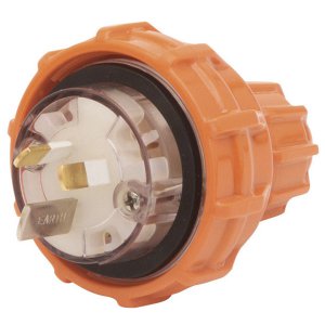 PLUG STRAIGHT 3 PIN 10A 250VAC ELEC ORANGE