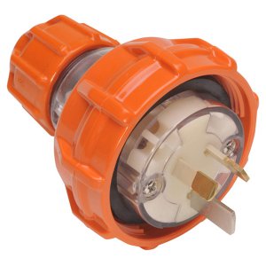 PLUG STRAIGHT 3 PIN 20A 250VAC ELEC ORANGE