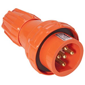 PLUG STRAIGHT 5 PIN 20A 500VAC ELEC ORANGE