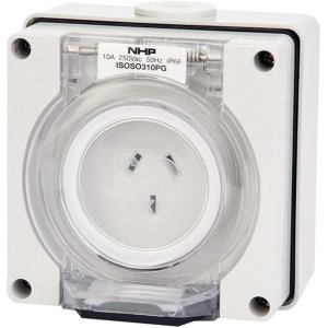 SOCKET OUTLET 3 PIN 10A 250VAC GREY