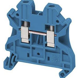 SCREW TERMINAL FEED THROUGH 2PTS 4MM 32A BLUE