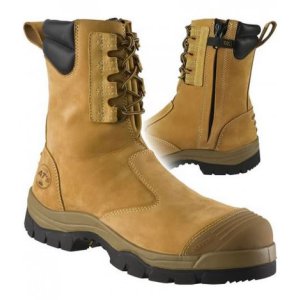 BOOT HIGH LEG LACE UP ZIP-SIDED BC WHEAT 11 OLIVER