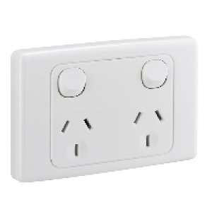 SOCKET SW TWIN 10A 250V HORZ WHITE 2025-WE