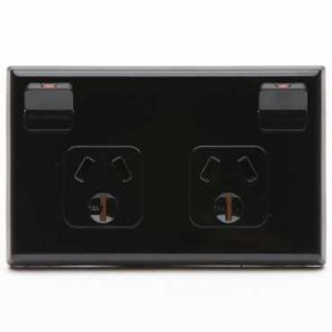 SOCKET SW 2G 15A BLACK 695/15 PDL