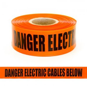 *POA* TAPE WARNING ELEC CABLE BELOW P/NET ST100 ORA/BLK 100M