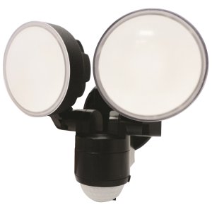 SPOTLIGHT PIR SENSOR LED MAX 1200LM 2X8W IP44 BLK LHT0269