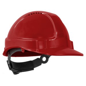 HARD HAT TUFF NUT SHORT PEAK 6PT RATCHET HARNESS VENTED RED