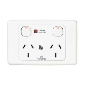 SOCKET SW 2G NEON RCD LBL 10A RED ML2025-RD