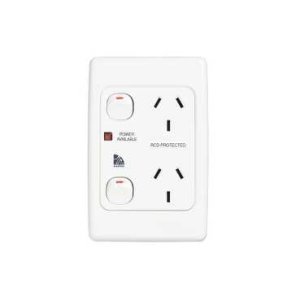 (I) SOCKET SW 2G VERT NEON RCD LBL 10A BLUE ML2025V-DB