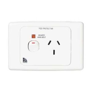 (I) SOCKET SW 1G NEON RCD LBL 10A RED ML2015-RD