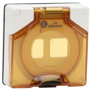 COVER SWITCH 1G 2 HOLE 500/600 MODULE IP66 GRY