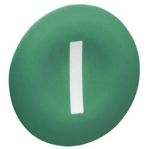 (I) CAP PUSHBUTTON RECT MULTI-HEAD MARKED I 22MM GRN ZBA7331