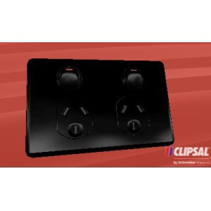 (I) SOCKET SW DBL 10A 250V C2025-BK BLACK