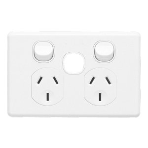 SOCKET SW DBL & REMOV EXTRA SW HOLE C2025XUA-WE WHITE