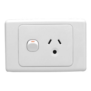 (I) SOCKET SW SINGLE 10A RND EARTH LIGHTING 2015L-WE WHITE