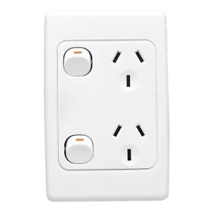 (I) SOCKET SW TWIN VERT 10A 250V 2025V-WE WHITE
