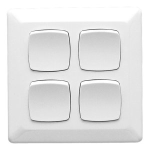 (I) SWITCH FLUSH 4G 250VAC 10A VERT LARGE P2034/2VA-WE WHITE