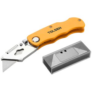 KNIFE UTILITY ALUMINIUM HANDLE 19X61MM TOLSEN TL30007