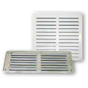 VENT PLATE FIXED LOUVRE PVC 245X160MM WHITE DCT2196