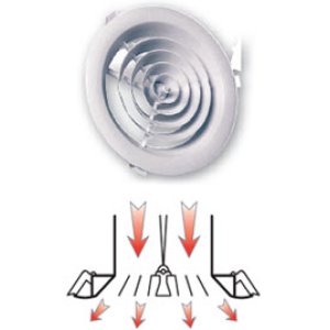 DIFFUSER UNIJET CEILING 250MM ICE WHITE DCT2783