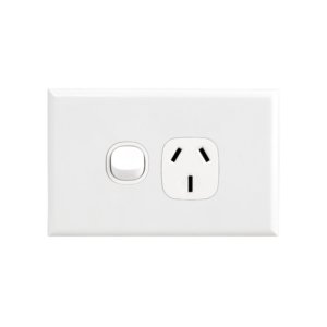 POWERPOINT SINGLE HORZ 10A WHT HOME 2P1H