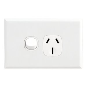 POWERPOINT SINGLE HORZ 15A WHT HOME 2P1H15