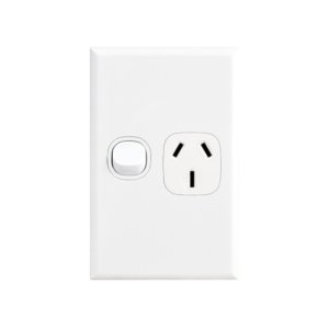 POWERPOINT SINGLE VERT 10A WHT HOME 2P1V