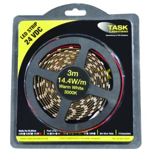 LED STRIP PACK 1M WARM WHITE 9.6W/M 24VDC IP20