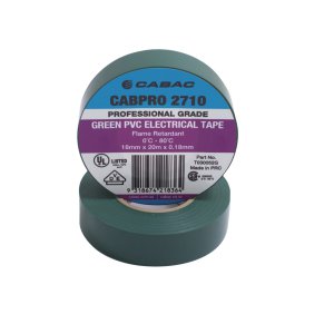 PVC ELECTRICAL TAPE 2710 GREEN 18MM X 20M CABPRO (PER ROLL)