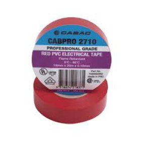 PVC ELECTRICAL TAPE 2710 RED 18MM X 20M CABPRO (PER ROLL)