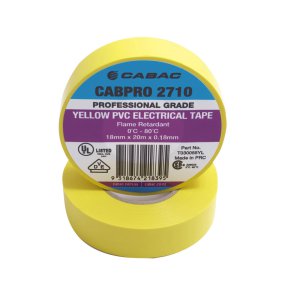PVC ELECTRICAL TAPE 2710 YELLOW 18MM X 20M CABPRO (PER ROLL)