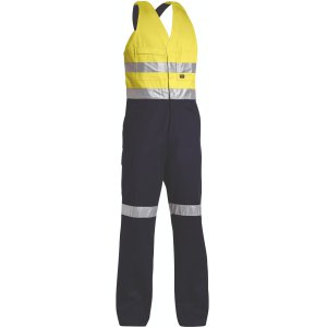 OVERALL BIB HI VIS TAPED YLW/NVY 112R ACTION BACK BISLEY