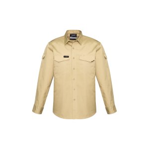 SHIRT MENS L/S R/S KHAKI XL ZW400 RUGGED