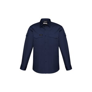 SHIRT MENS L/S R/S NVY L ZW400 RUGGED