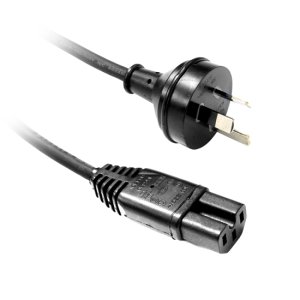 CORD POWER 3 PIN PLUG TO NOTCHED C15 RUBBER FLEX BLK 1M