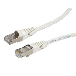 1M CAT6A WHITE STP 10G PATCH LEAD. (CAT6 AUGMENTED) 750MHZ