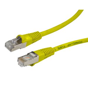 1M CAT6A YELLOW STP 10G PATCH LEAD. (CAT6 AUGMENTED) 750MHZ