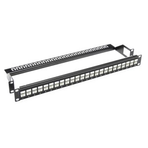 CAT.6A 180DEG UNSHIELDED KEYSTONE PATCH PANEL 24-PORT, WITH