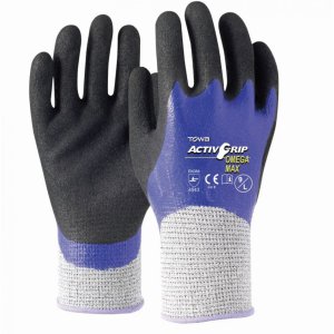 GLOVE NITRILE ACTIVGRIP CUT 5 DBL DIP 9 AGO OMEGA