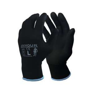 GLOVE ARMOUR BLACK FOAM NITRILE OPEN BACK NIBLFOB3 L