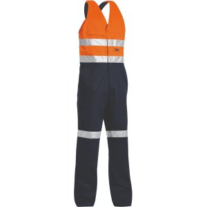 OVERALL BIB HI VIS TAPED ORA/NVY 102S ACTION BACK BISLEY