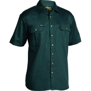 SHIRT MENS S/S GRN L BS1433