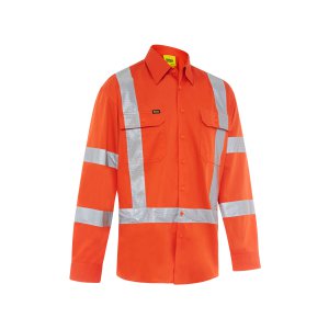 SHIRT MENS L/S LW X TAPED ORA 2XL BS6166XT COOL VENT